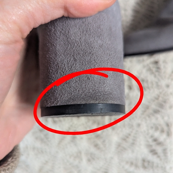 M. GEMI "Corsa" Italian Suede Block Heel Ankle Boot Grey Size 37 (7) - Picture 11 of 13